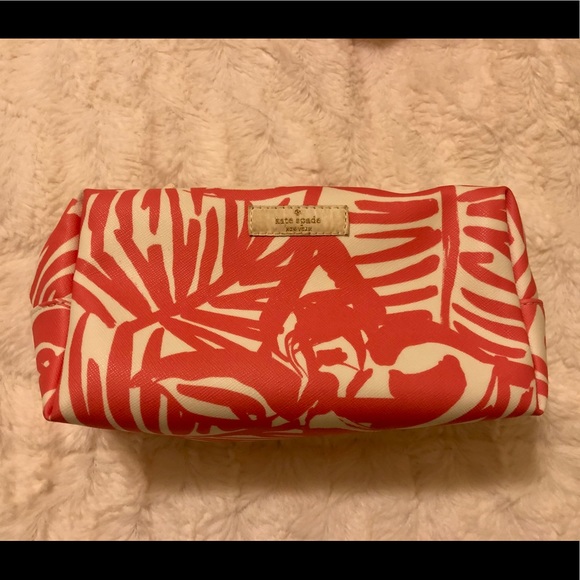 Pink and White Kate Spade Cosmetic Case - Picture 1 of 8